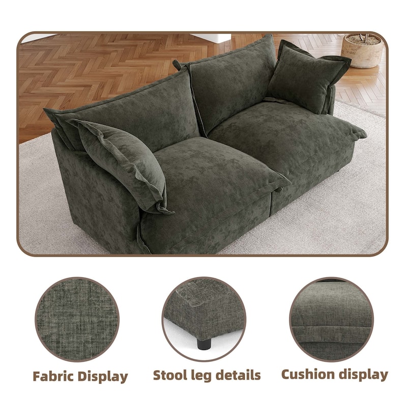 Double Layer Cushion Comfy Cloud Modular Sectional Sofa Set