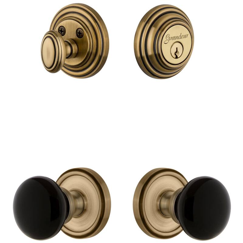 Grandeur Georgetown Solid Brass Rose Single Cylinder Keyed Entry