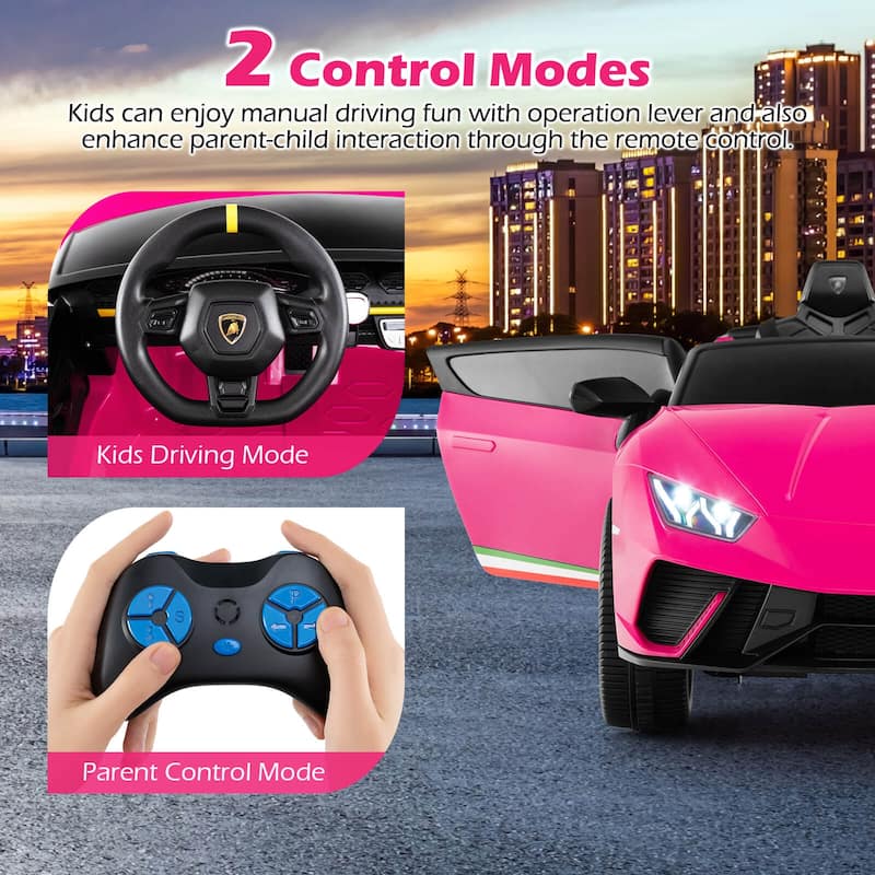 Costway 4WD 2-Seater Ride on Car, Licensed Lamborghini Kids’ Vehicles - See Details