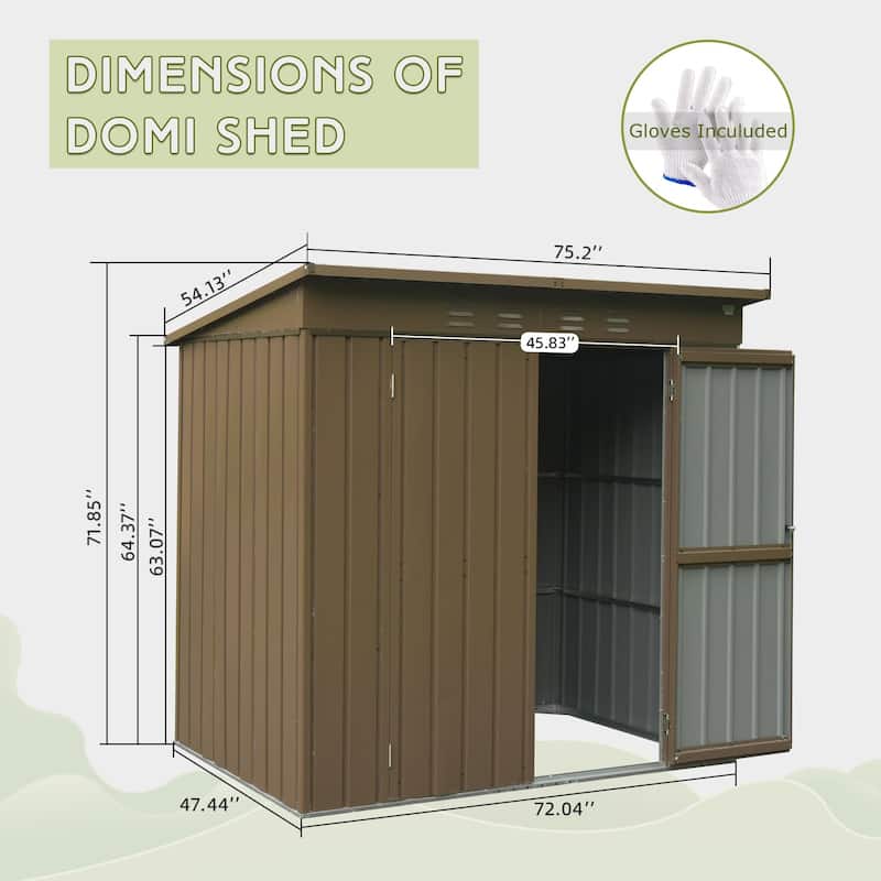 6x4 FT Outdoor Storage Shed, Metal Tool Sheds Storage House
