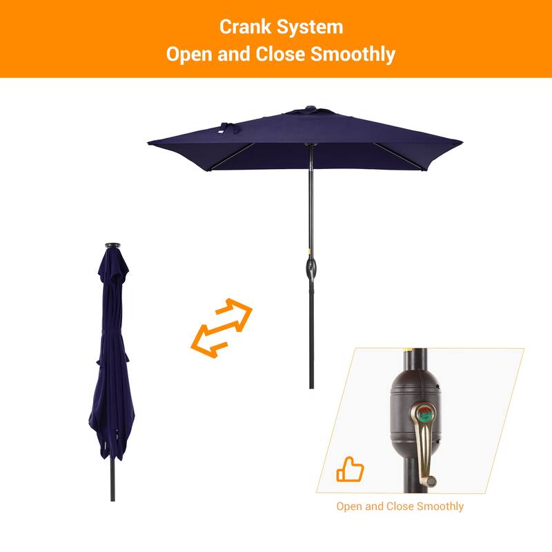LIVOOSUN 6.5×6.5FT Square Patio Umbrella with UPF50+, Tilt Function, and Wind-Resistant Design——Experience Outdoor Comfort