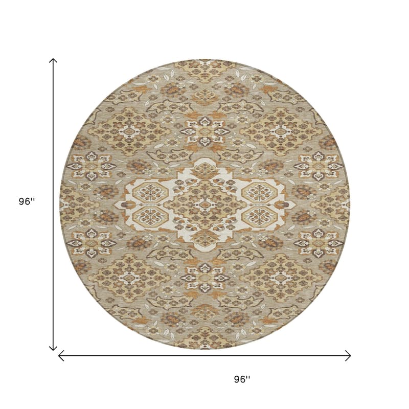 HomeRoots Medallion Traditional Rectangle Outdoor Rug