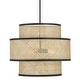 preview thumbnail 1 of 3, Meridian M7016 3 Light 22" Wide Pendant Natural Cane / Matte Black