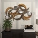 preview thumbnail 7 of 16, Beige Metal Abstract Home Wall Decor with Round Mirror Accents
