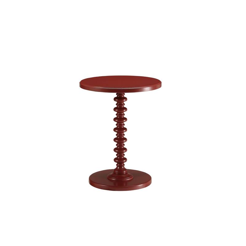 Transitional Style Wooden Side Table - Red