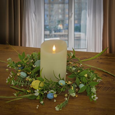National Tree Company 6 in. Spring Flowers and Eggs Candle Ring - 6 in
