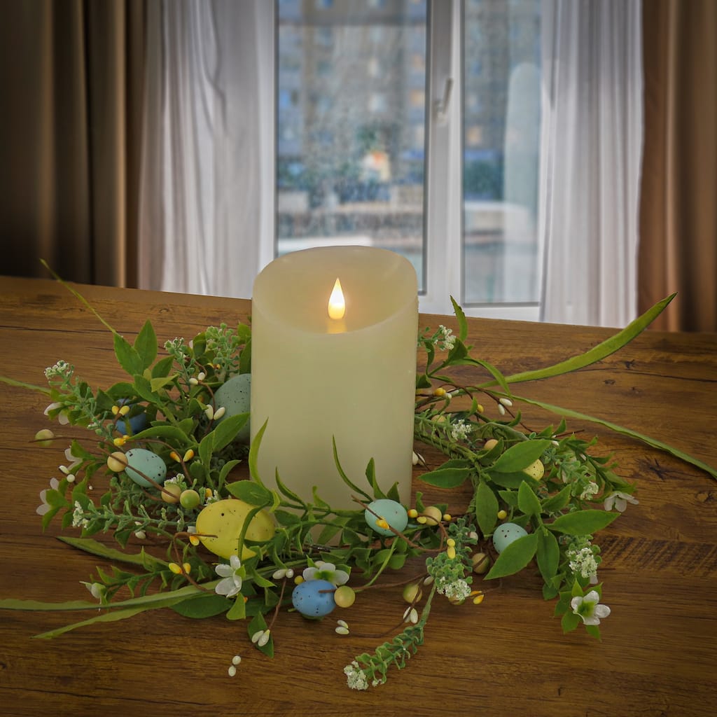 National Tree Company 6 in. Spring Flowers and Eggs Candle Ring - 6 in
