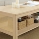 preview thumbnail 8 of 18, Chelsea Square Ashlyn 2-Tier Coffee Table with Rattan Sides & Spacious Open Shelf Storage - 21.75x16