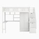preview thumbnail 15 of 29, Twin Size Wood Loft Bed with Bookshelf, Drawers, Desk and Wardrobe