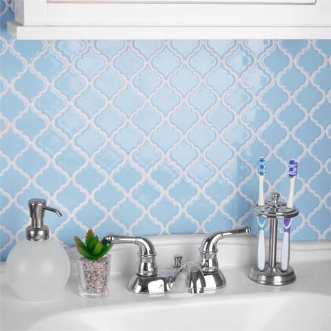 Merola Tile Hudson Tangier Cashmere Blue 12.38" x 12.5" Porcelain Mosaic Tile