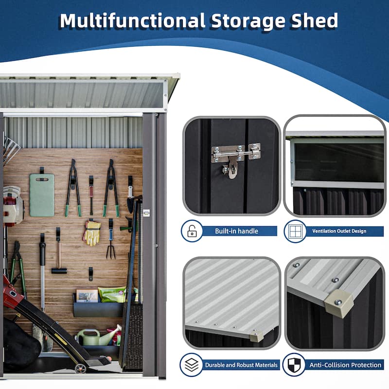 Futzca Outdoor Storage Shed with Ventilation, Multi-Purpose Tool Shed.