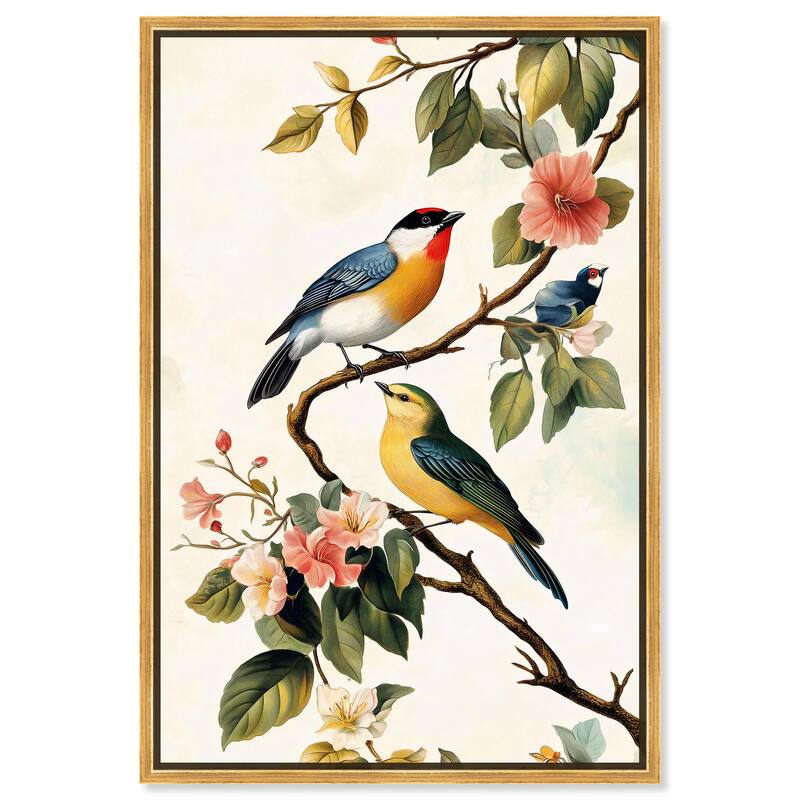 Colorful Perch Canvas by Art Remedy - Gold - 24" x 36"