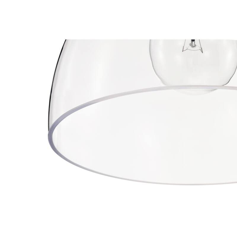 Brushed Nickel 1-Light 10 Inch Bowl Shaped Clear Glass Pendant