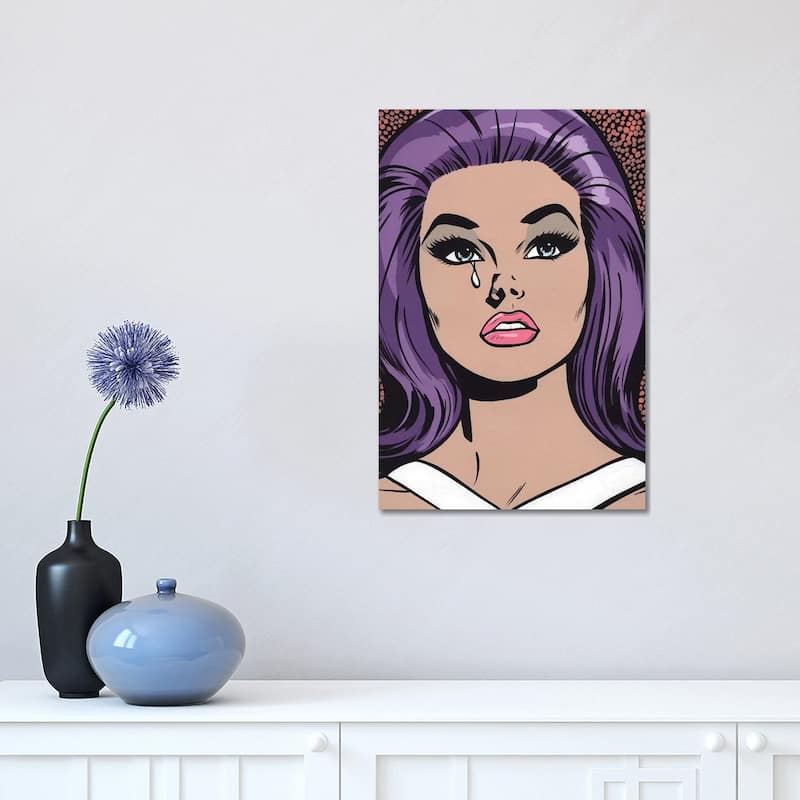 iCanvas "Purple Sad Girl" by Allyson Gutchell Canvas Print - 18x12x1.5