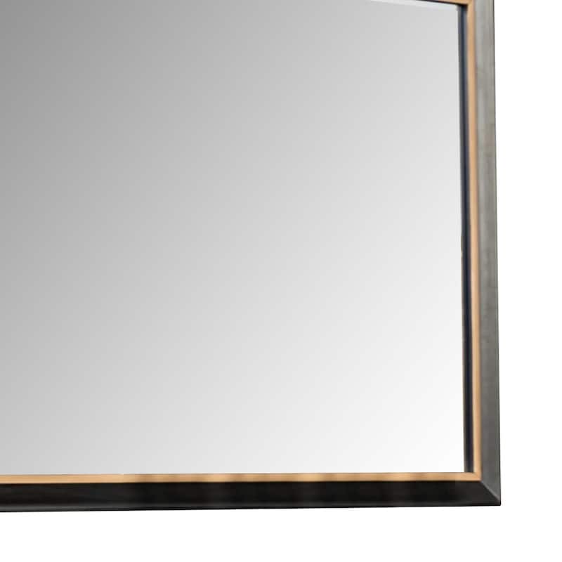 Yada Dresser Mirror, Beveled Glass, Espresso Brown Wood, Gold, 39x48 - Espresso Brown, Gold