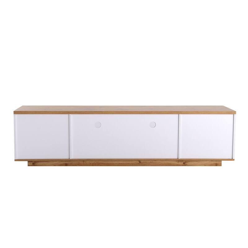 Rectangle TV Stand for TVs up to 80", Media Console with Storage, Entertainment Center with Door Rebound Device
