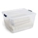 preview thumbnail 60 of 76, Rubbermaid Cleverstore 30 Quart Plastic Storage Tote Container with Lid (6 Pack)
