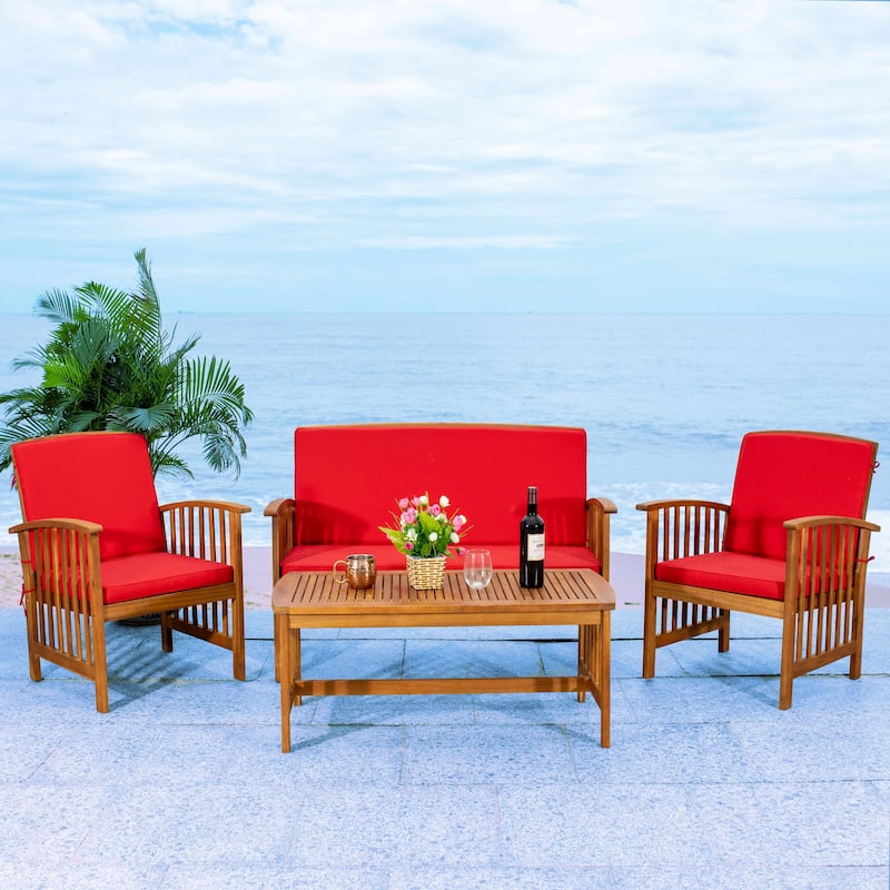 SAFAVIEH Outdoor Rocklin 4-piece Conversation Patio Set