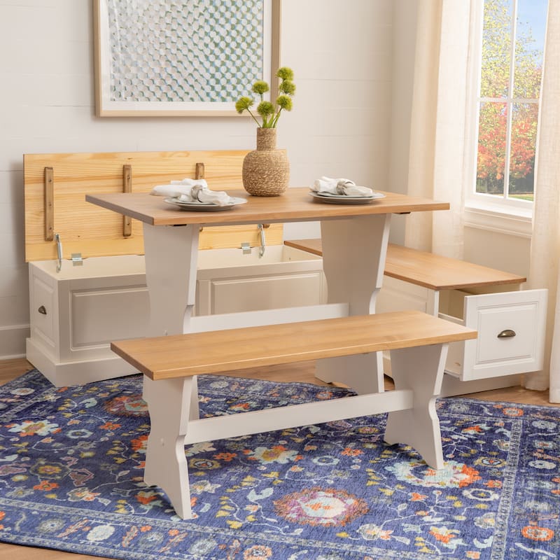 Ame Walnut Backless Nook Table Set