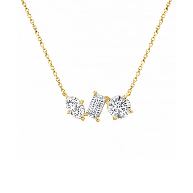 Auriya 14K Gold Lab Grown Toi Et Moi Diamond Pendant Necklace 1.40ct. tw. (F-G VS) - Yellow