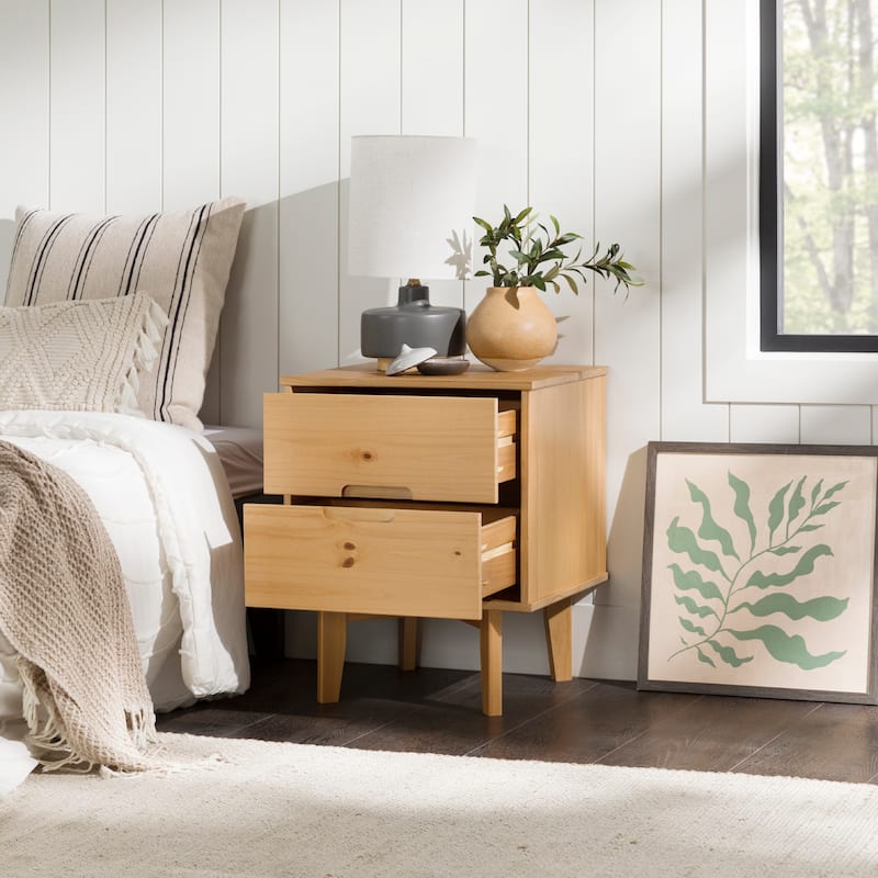 Middlebrook Mid-Century Solid Wood 2-Drawer Nightstand