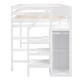 preview thumbnail 25 of 30, Full Size Loft Bed with Built-in Wardrobe Closet, Storage Staircase, Solid Pine Frame, Space-Saving Design