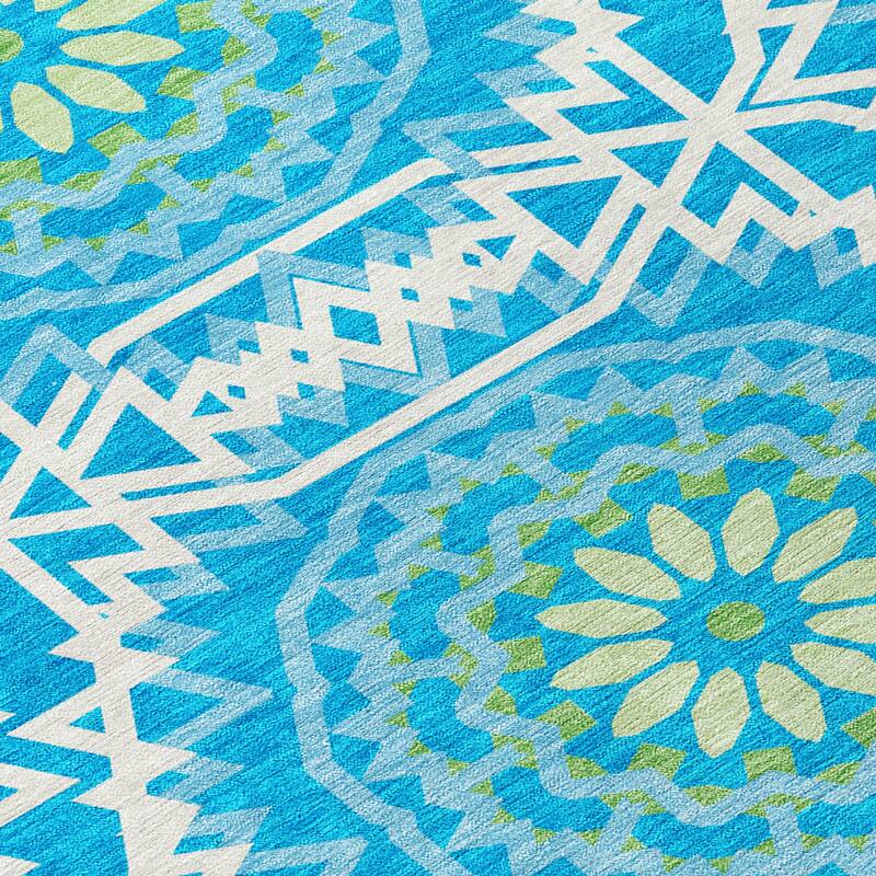 HomeRoots Floral Medallion Transitional Rectangle Outdoor Rug