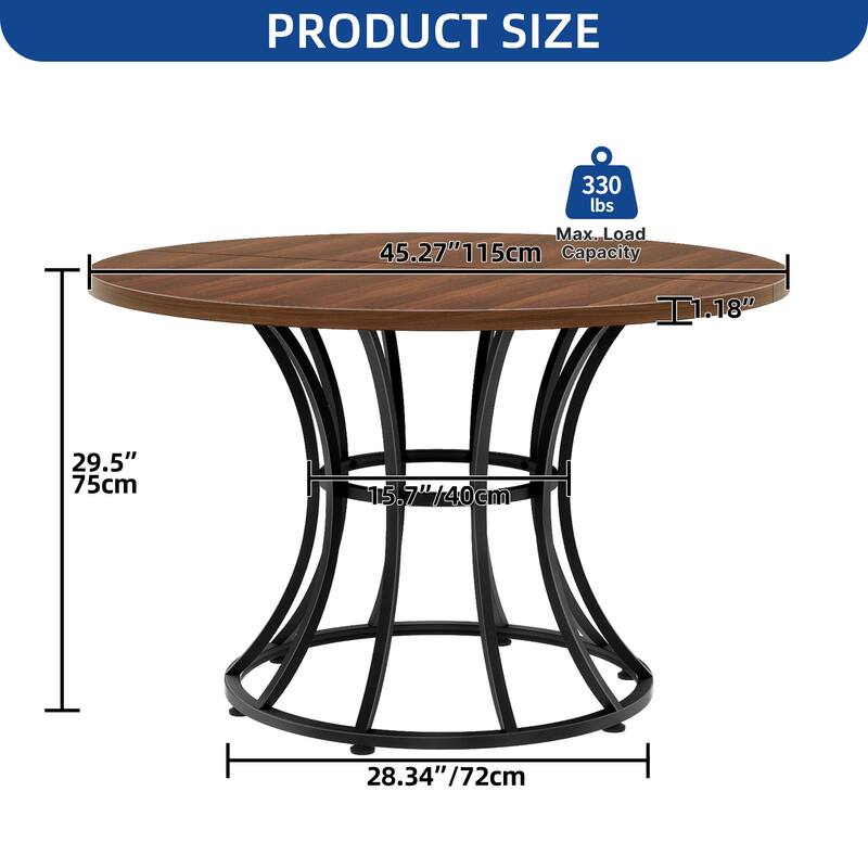 Moasis Modern Faux Marble 45" Large Round Dinning Table for 4-6 People