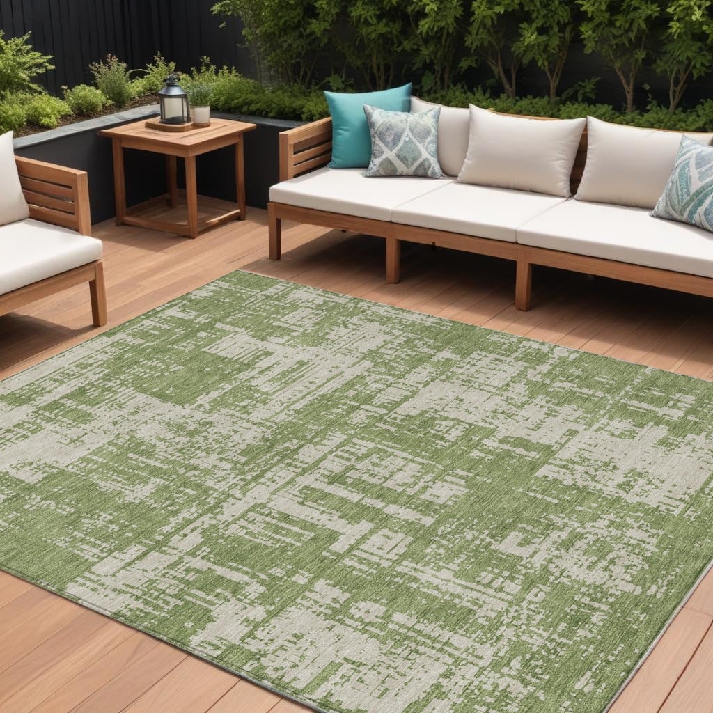HomeRoots Abstract Transitional Rectangle Outdoor Rug