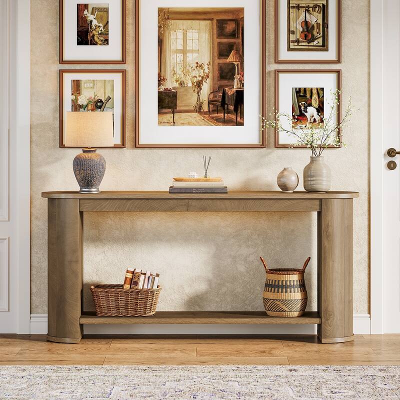 63" Long Wood Console Table for Entryway/ Hallway