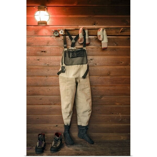"Fisherman's waders, rod and boots" Poster Print