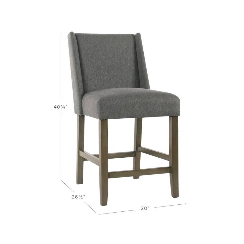 HomePop Dinah Modern 24" Counter Stool - Pewter - 24 inches - 24 inches