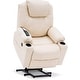 preview thumbnail 8 of 53, MCombo Electric Power Lift Recliner Chair Sofa with Massage and Heat for Elderly, 3 Positions, USB Ports, Faux Leather 7040 Cream White