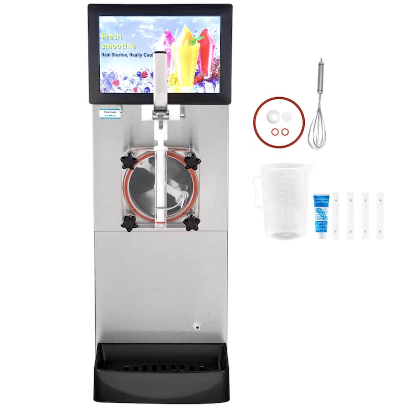 Commercial Slushy Machine, 8L / 2.1 Gal Single Bowl, Cool and Freeze Modes, 1050W Stainless Steel Frozen Drink Maker - 8L / 2.1 Gal