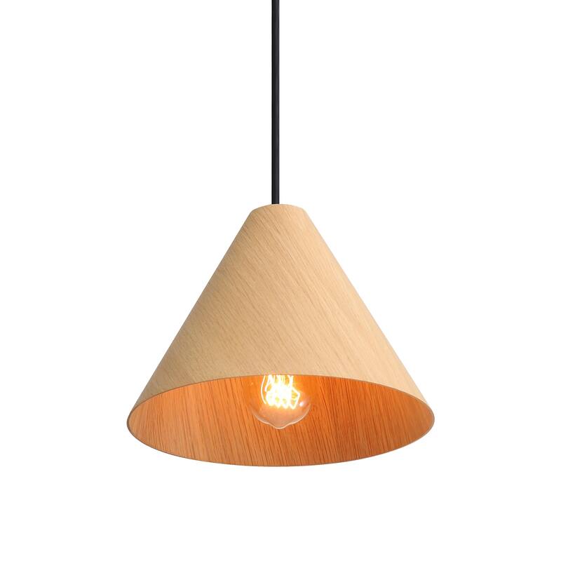 Golden Lighting Conique 1-light 10in Pendant in Light Walnut - Silver