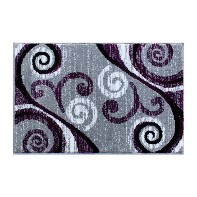 Modern Distressed Swirl Abstract Style Indoor Area Rug