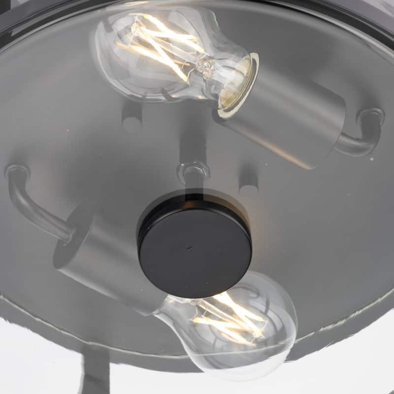 Gilliam Collection 12-5 8 in. Two-Light Matte Black New Traditional Flush Mount - 12.62 in x 12.62 in x 4.37 in