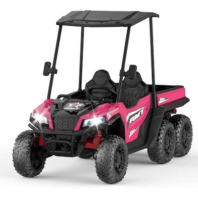 EROMMY 24V 2-Seater Ride-On Dump Truck with Remote Control, 4WD, Music & Auto Dump Bed.