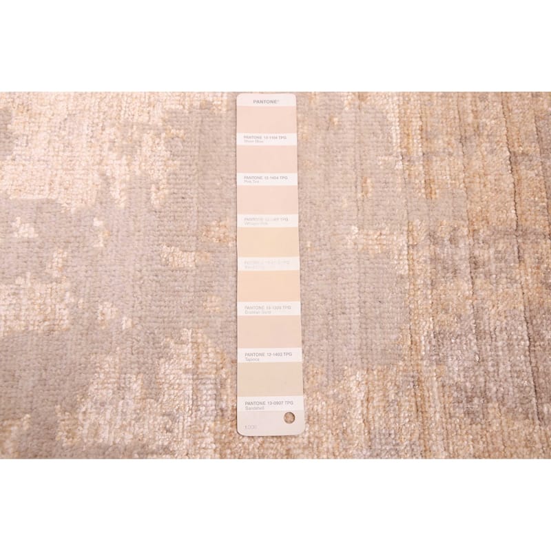 ECARPETGALLERY Hand-knotted Legacy Beige Silk, Wool Rug - 2'6 x 11'5