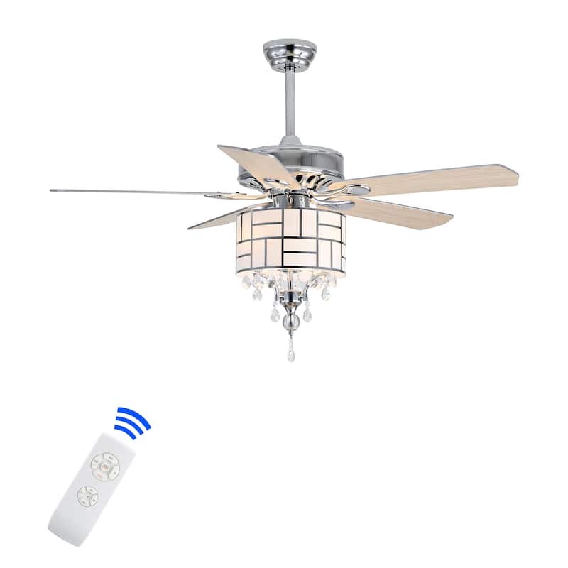 SAFAVIEH Lighting Luetta 52-inch Led Ceiling Light Fan (with Remote) - 52" W x 52" L x 21.25"-26.25" H