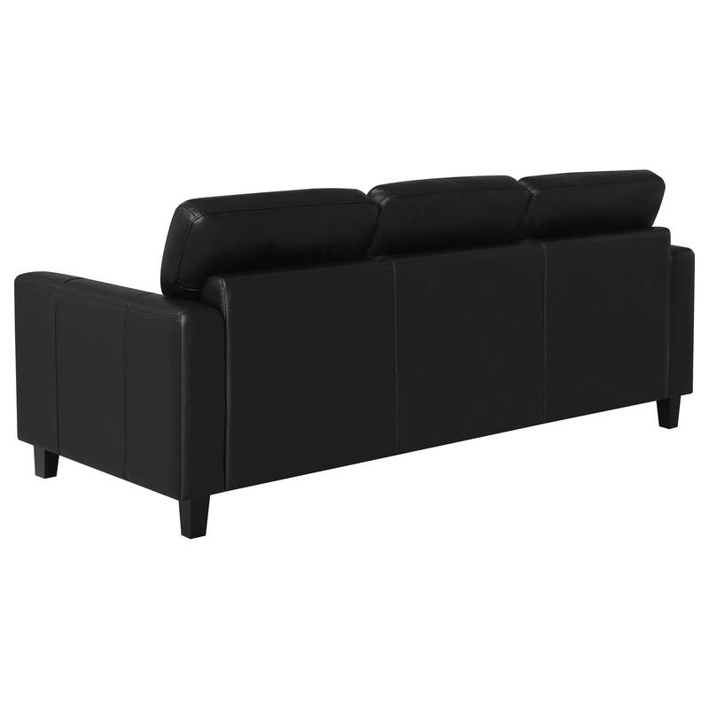Scotland Faux Leather Upholstered Track Arm Sofa