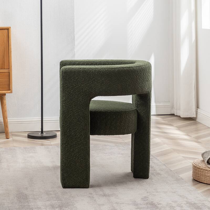 KINWELL 28" Wide Boucle Upholstered Square Armchair