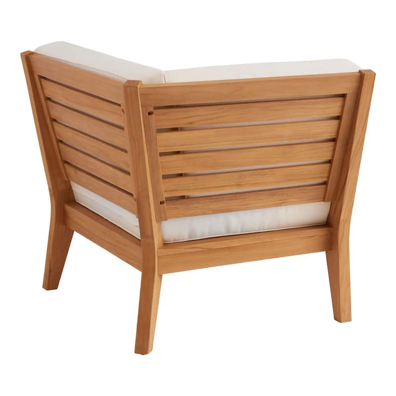 Searle Outdoor Natural Solid Teak Corner Chair