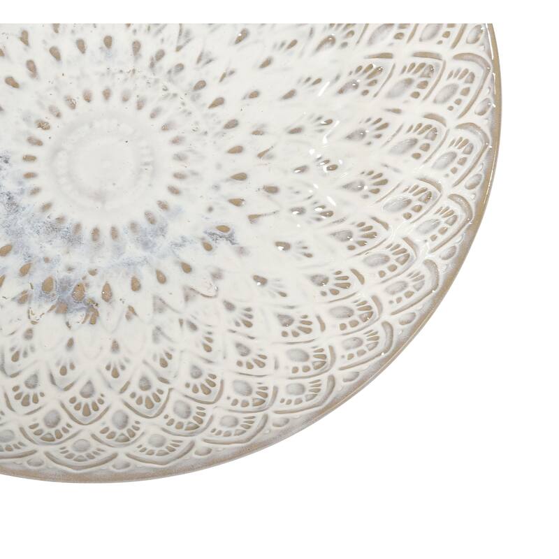 Elk Home Hollywell White Earthenware 14 Inch Wide Bowl