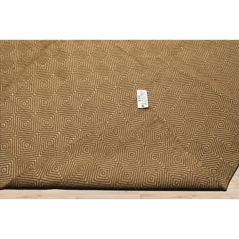 8x10 Hand Woven Wool Gold Kilim Modern & Contemporary Flatweave Rug - 8' x 10'