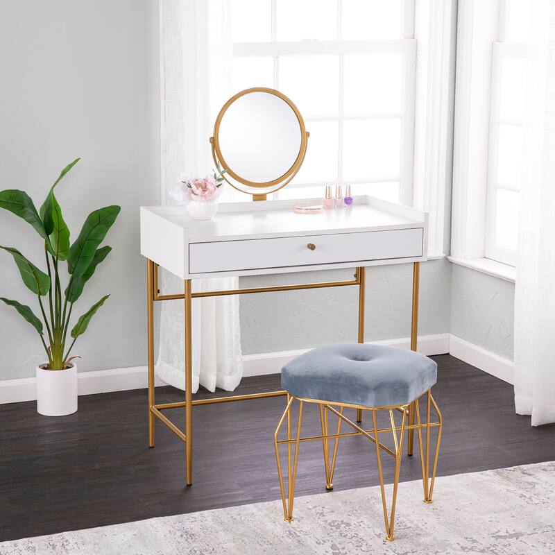 SEI Furniture Derwent Contemporary White Vanity Mirror - Black