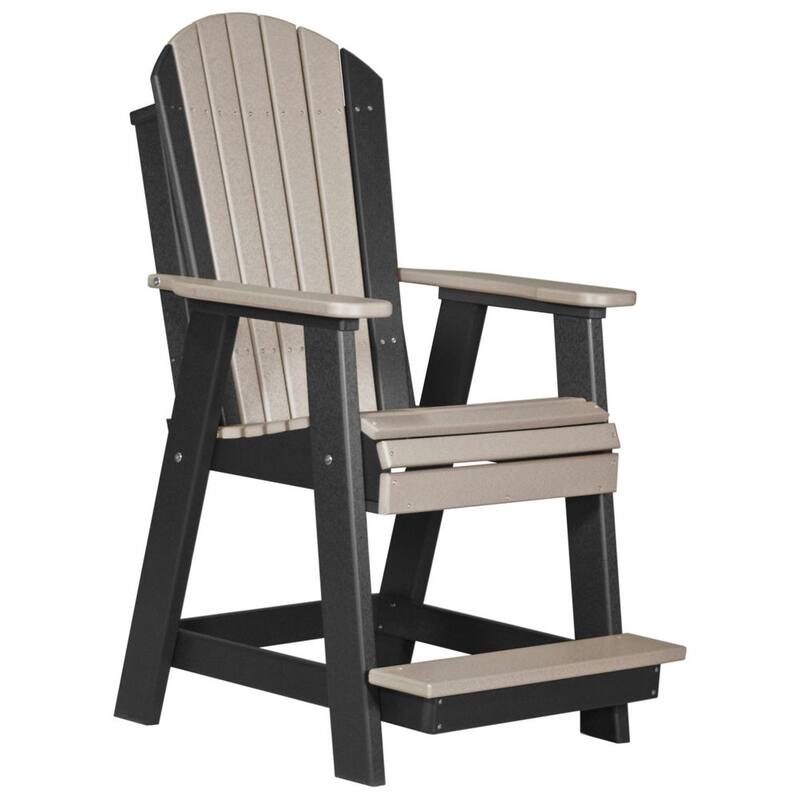 Poly Lumber Adirondack Balcony Chair - Weatherwood & Black