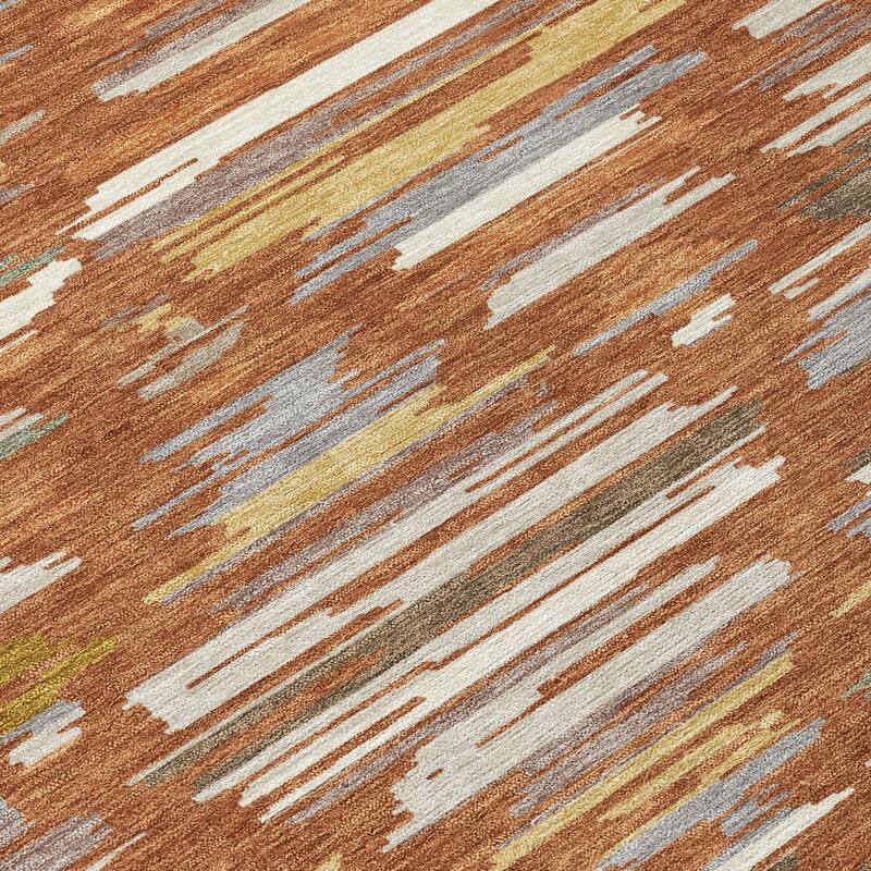 Machine Washable Indoor/ Outdoor Modern Trellis Chantille Rug