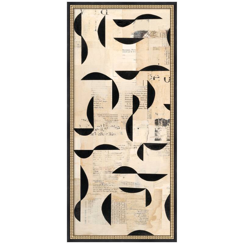 Kate and Laurel Half Moon Bay Panel 1 by Felicia Dadak Framed Mounted Canvas Wall Art Print - 19x42