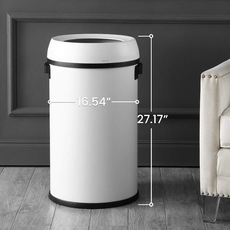 happimess Chuck Kitchen/Office 17.2-Gallon Open-Top Trash Can, Chrome